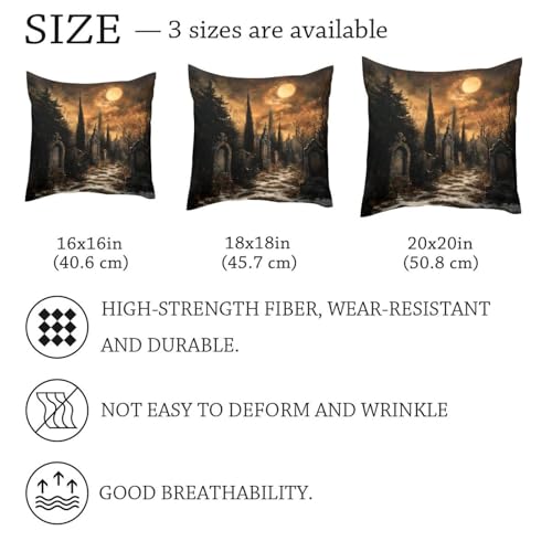 Housses de coussin velours doux Graveyard 50x50 cm pour protéger vos inserts - 7