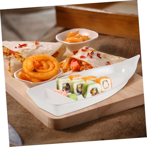 Bandeja para sushi en forma de barco Beaupretty de melamina miniatura 5