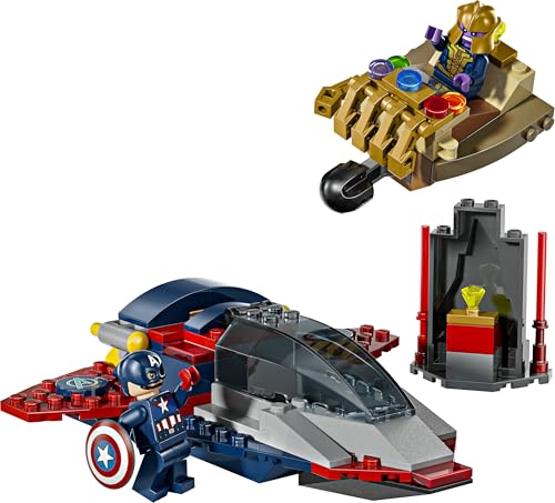 | Marvel Capitan America Contro Thanos - Giocattolo Avengers con Aereo e 2 Minifigure con Accessori Incluso lo Scudo di Cap - Regalo da Supereroi per Bambini da 4 Anni in su - 76319 - Lego - Immagine 9