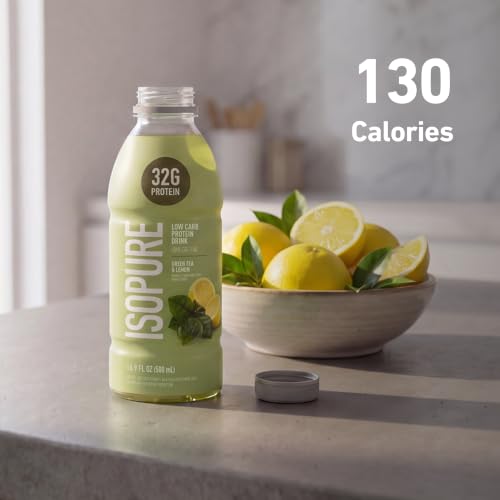 Image of Isopure Zero Carb 32g Clear Protein Ready-to-Drink, Whey Protein Isolate, Green Tea, 12 Pack (Packaging May Vary)
