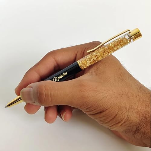 Image of MANAMA Premium Customize Ballpoint Name Pen | Blue Ink (Gold Flake) Personalized Gifts For Men And Women | Ideal For Wedding, Anniversary, Corporate Gifting, Velentine, Birthday Office Employe