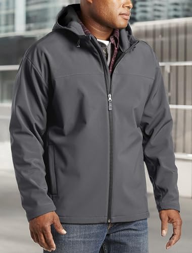 Harbor Bay by DXL Men's Big and Tall Hooded Bonded Fleece Jacket | Fleece Lined Interior and Smooth Full-Zip Outer Shell4
