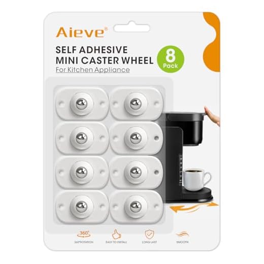 Aieve Appliance Rollers, 8 Pack Small Appliance Slider, Self Adhesive Caster Wheels, Mini Swivel Wheels for Kitchen Countertop Easy Moving