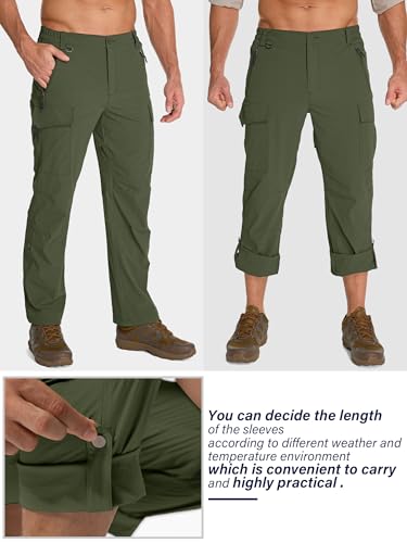 Mens Hiking Pants Convertible Lightweight Quick Dry Fishing Safari Camping Travel boy Scout Pants3