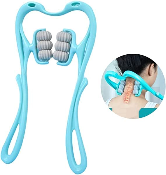 Yorten Neck Massager, Handheld Pressure Point Roller Massager Tools for Pain Relief Deep Tissue - Suitable for Neck Legs Cervical Waist and Shoulder Relaxer, Self-Massage & Portable (Blue) Yorten Neck Massager, Handheld Pressure Point Roller Massager Tools for Pain Relief Deep Tissue - Suitable for Neck Legs Cervical Waist and Shoulder Relaxer, Self-Massage & Portable (Blue)