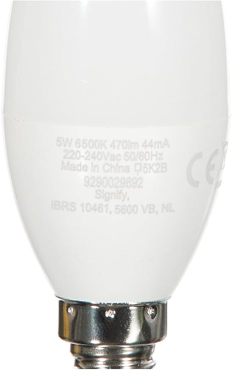 Philips LEDCandle 5W B35 E14 White Light Single Package