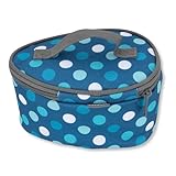 SEMPLIX Soft Reisebügeleisentasche Polka Dots Schutzhülle für Mini-Reisebügeleisen, stoßdämpfend, hitzebeständiges Innenfutter, mit Tragegriff (Petrol)