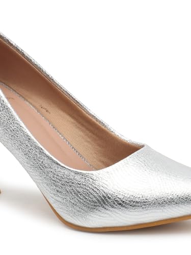 Image of Carlton London Women Stylish Slipon Pump Shoes with Stiletto Heels, Pointed Toe
