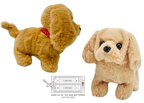 Image of Hopping Walking Brown Dog Toy for Kids - Talking Sound Dog with Moving Tail, Head Shake & Realistic Actions | Soft Plush Interactive Animal Toy, Fun Gift & Childhood Companion for Boys & Girls