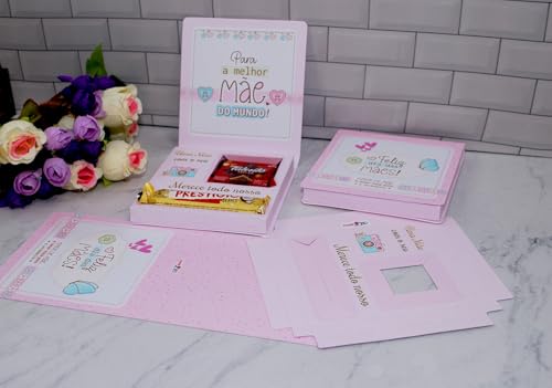 Lembrancinha para o dia Dia Das Mães! 10 Caixinhas para talento e prestigio - PARA COLAR (Rosa)