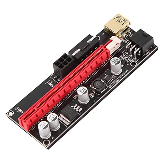 RETTI 6 stycken senaste Ver009 USB 3.0 Pci-E Riser 009S Express 1 x 4 x 8 x 16 x förlängare riser adapterkort Sata 15-polig till 6-polig strömkabel