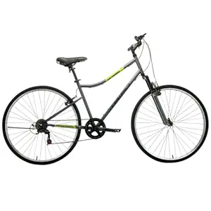 TRIAD X2 Cross - 7 Speed - Fully Fitted Hybrid Bicycle (Matte Grey, Ideal for: 15+ Years, Unisex) - 2 Year Frame & Fork (No-Cost EMI Available) - Wheel : 28T , Frame : 18 Inches, Front