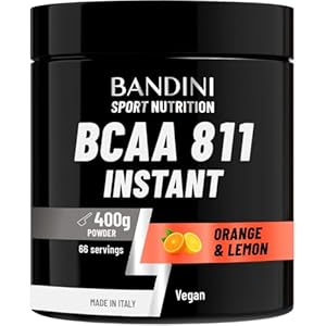 Bandini® BCAA 8:1:1 POWDER 400 gr – Voedingssupplement van vertakte aminozuren in poeder met 8 1 1 verhouding – Pre Intra en Post Workout Sportsupplement – Veganistisch – Sinaasappel- en citroensmaak