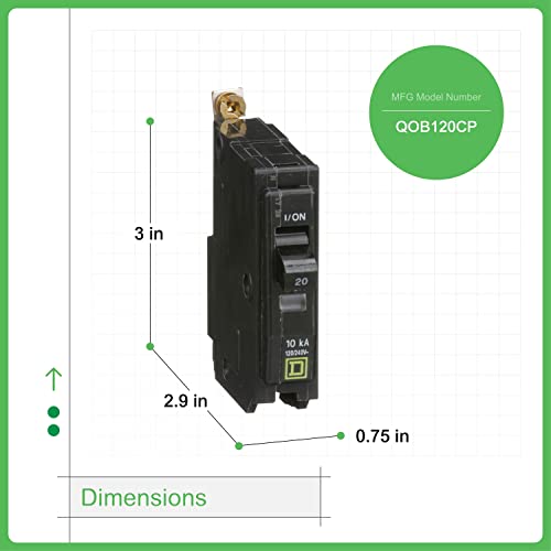 Square D By Schneider Electric Qob120Cp Circuit Breaker, Black #TOP2