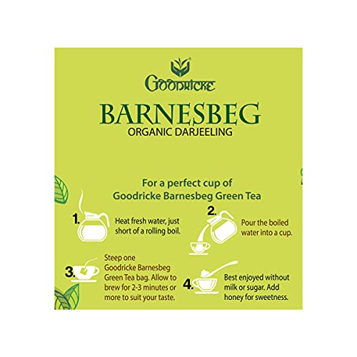 Image of Goodricke Barnesbeg Darjeeling Green Tea 25 Tea Bags Pack of 4, Premium Loose Leaves, Detox Tea, Antioxidant Rich, Immunity Booster, Weight Loss