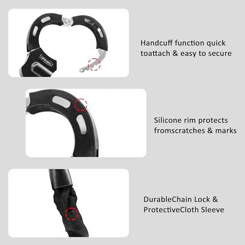 Electric Scooter Locks Anti Theft,Bike Chain Lock with Bag,Best Lock for Electric Scooter Xiaomi Segway Accessories - Image 4