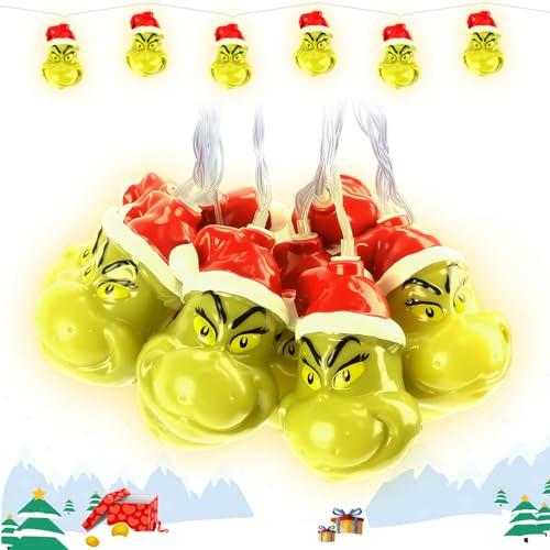 UBJUBT LED Battery Christmas Lights, 2m Battery Christmas Decorations with 10 LEDs, Santa Fairy Lights for Indoor Outdoor Christmas Tree Garden Party Livingroom Bedroom Decoration