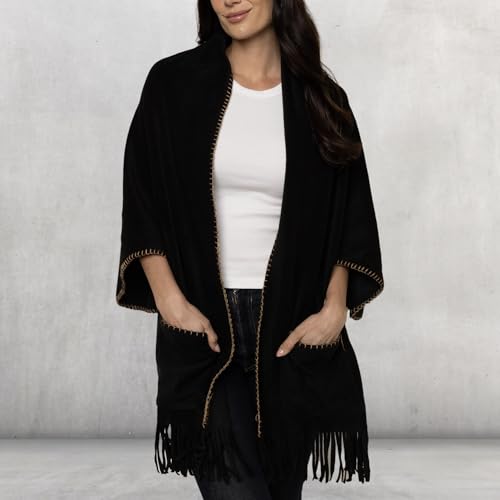 Fleece Traveler Wrap, Cozy Shawl Wraps for Women, Stylish Ponchos for Women2