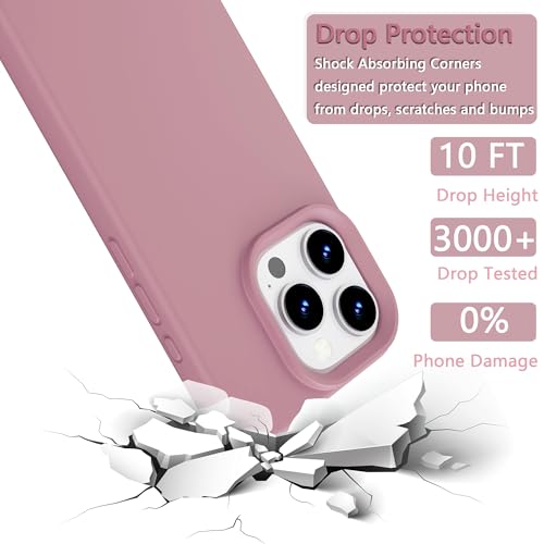 Image of iPhone 15 Pro Max Case Silicone,Soft Microfiber Lining(Sand Pink)