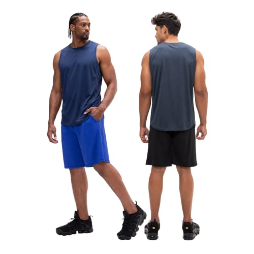 Image of DEVOPS Men's 2-Pack Loose-Fit 10 inch Workout Gym Shorts with Pockets