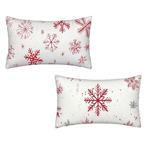 Kissenbezug 40x80 Weihnachten 2er Set Samt Kissenbezug Schneeflocke...