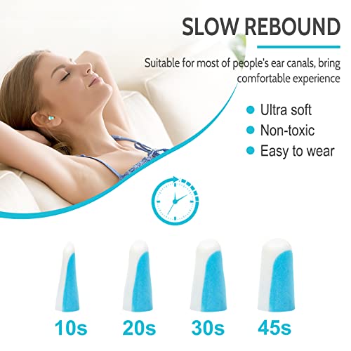 Silicone Blue Earplugs 5 Pairs For Swimming And Soft Foam Earplugs 5 Paris For Sleeping #TOP5
