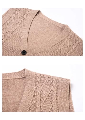 Men's Argyle Sweater Vest Autumn Winter Waistcoat Office Sleeveless Knitwear Male V-Neck Buttons Knit Vest2