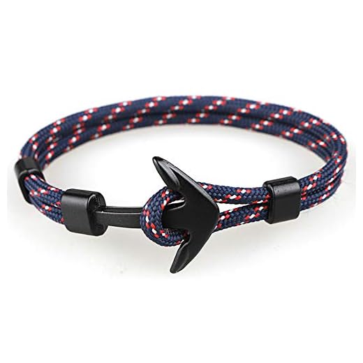 EXINOX Pulsera Hombre Mujer "NAUTICA EDITION" Ancla Negro Mate