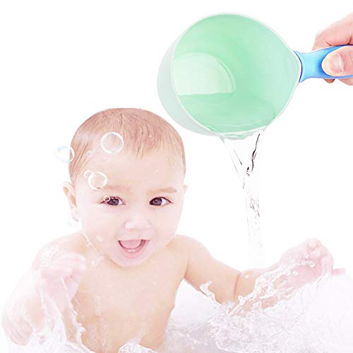 Velidy Baby Bath Waterfall Rinser Tear-Free Shampoo Rinse Cup Head Washing Baby Tub Fun Time (Blue)