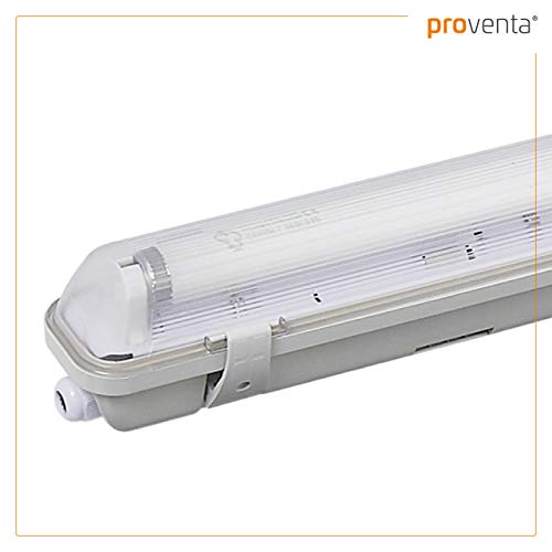 proventa® Feuchtraumleuchte mit HF-Bewegungsmelder und LED-Röhre 150 cm 1x 20,5W 3.100lm 4.000K IP65 Kunststoff grau