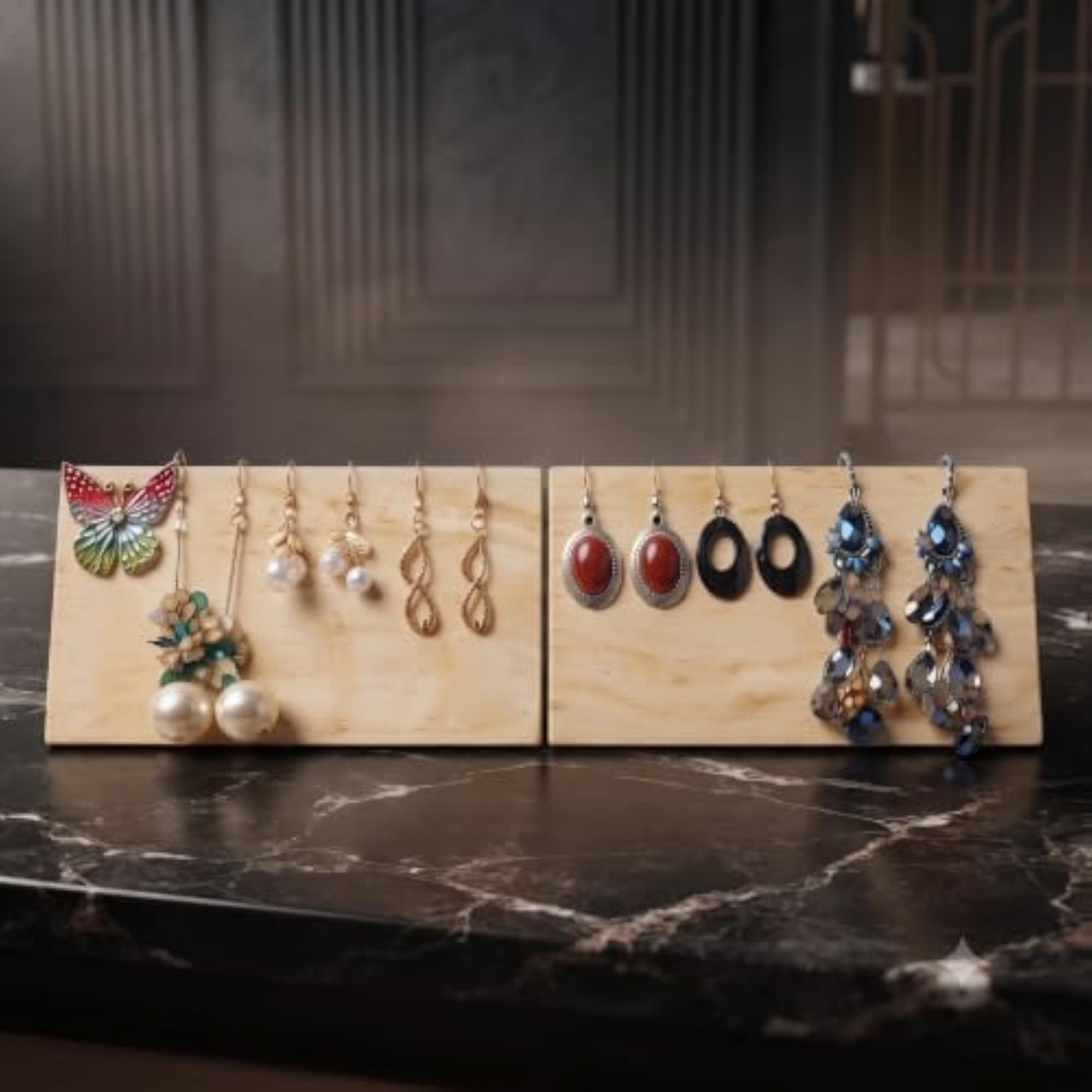 Pine Wood Jewellery Display Stand for Earrings