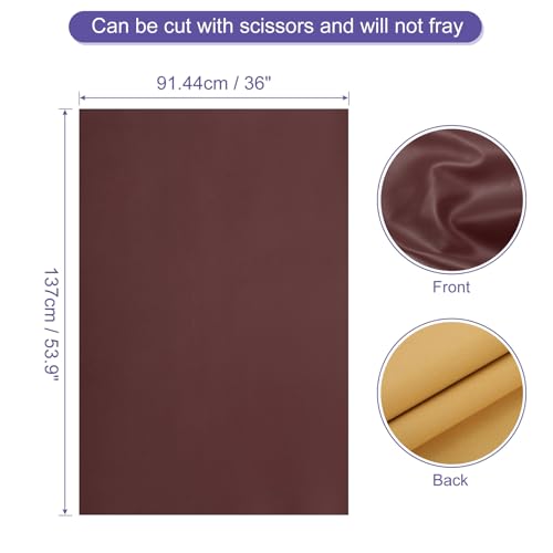 QUARKZMAN PU Kunstleder Stoff Nappa Optik 1 Yard Länge 54x36x0.04 Weiches Synthetisches Leder Material Blätter 1mm Dick Für Taschen DIY Basteln Dunkelbraun
