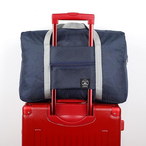 Foldable Travel Duffel Bag Lightweight Tote Carry on Luggage Sport Duffle Waterproof Sports Gym Bag Weekender Overnight Bags for Women and Men (Dark Blue)3