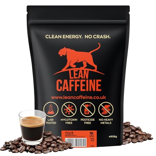 Lean Caffeine High Caffeine Coffee BEANS 908g | Super Clean Mycotoxin & Heavy Metal Free, Low Acid, Strong Bulletproof Coffee BEANS