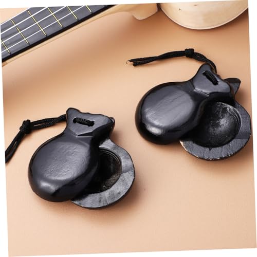 Castañuelas de madera para instrumentos de percusión, pack de 4 piezas ligeras de sonido claro 6