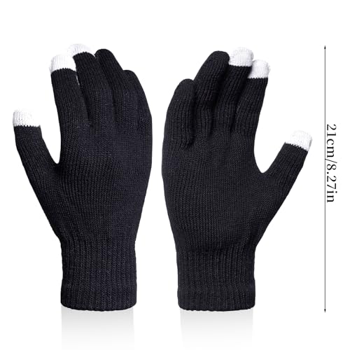 Image of Pistha 24 Pairs Winter Gloves Touch Magic Screen Gloves Stretchy Knit Cotton Gloves Bulk For Men Women Homeless Cold Weather