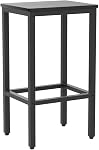 MAHANCRIS Bar Stools, Set of 2 Bar Chairs, 65 cm Tall Counter Bar Stools, Kitchen Breakfast Bar Stools, Rectangular Industrial Bar Chairs, for Dining Room, Bar, Black BAHB0101