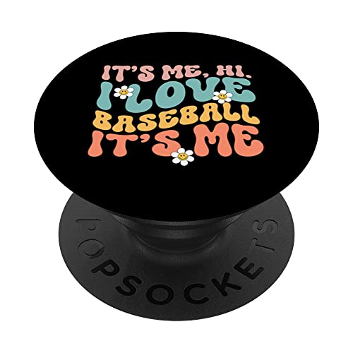 Funny Baseball Mom Tee Women Girls Love Baseball PopSockets PopGrip Intercambiable