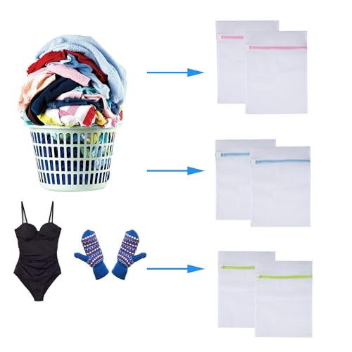 STARUBY Mesh Laundry Bags 6-Pack Medium 40x30cm Laundry Bag Colorful zipper for delicate laundry, blouse, tights, stockings, underwear, bra lingerie, sweater, travel bag - Image 6