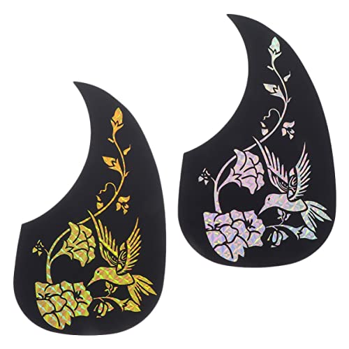 Toddmomy 2pcs Guitar Pickguard Anti-scratching Hummingbird Pattern Guitar Sticker Fret Inlay