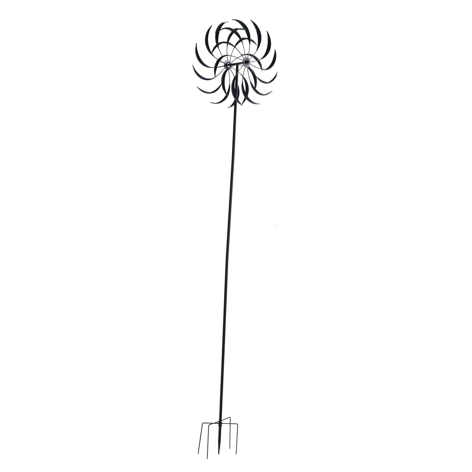 Qcwwy Hilandero de Viento de Metal de Doble Capa, Molinos de Viento de Jardín, Hilanderos de 78,7 Pulgadas con Estaca de Tierra Estable para Decoración de Patio, Césped y Exteriores