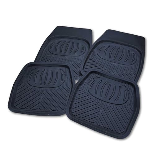 汎用 ラバー製 フロアマット 3D設計 1列目+2列目 4pc 形に合わせてカットできる 防水 カーマット 軽自動車 普通車 運転席 助手席 後部座席 足元マット N-BOX タント ムーヴ ハスラー アルト フィット フリード マツダ2 ヴェゼル オデッ