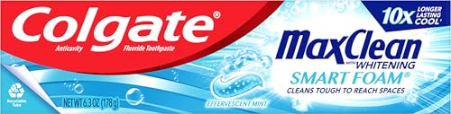 Colgate Toothpaste Maxclean Smart Foam Effervescent Mint 6 Ounce