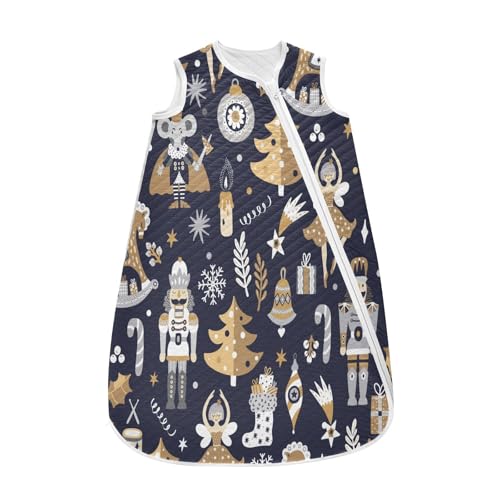 Kigai Christmas Nutcrackers Baby Sleep Sack Wearable Blanket Sleeping Bag 2-Way Zipper Soft Swaddle Transition Sack