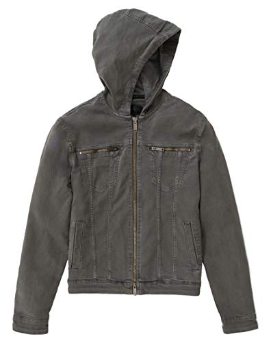 John Varvatos Star USA Men's Hooded Jean Jacket, Shark Grey, Large