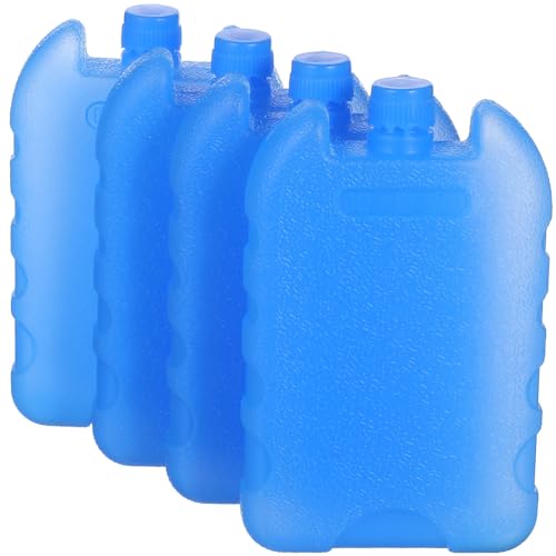 BESPORTBLE Ice Packs for Coolers: 4Pcs Reusable Ice Packs - Long Lasting Bottle for Cans Lunch Boxes, Coolers, Camping, Picnics, Beach, Fishing (3.5 * 5.38 * 0.9in)