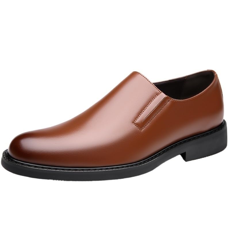 Men's Classic Leather Dress Shoes Business Low Top Tuxedo Oxford Pointed Toe Non-Slip Softsole Oxford Shoes