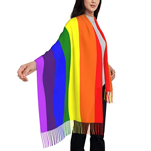 Lgbt Gay Pride Flag Poncho Winter Large Scarf Shawl Bandana Neck Wrap For Women2