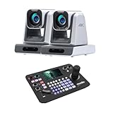 Zowietek ZowieKBD PTZ-Controller mit 5’’ LCD Quad-Screen und automatischer Kameradetektion + ZowiePTZ PTZ-Kamera 12X Optischer Zoom HDMI, SDI, USB-Ausgang, Live-Streaming (2 Stk)