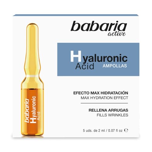 Babaria - Acido Hialuronico en Ampollas Flash Efecto Lifting Inmediato | Hidratante Facial | &Aacute;cido Hialur&oacute;nico | Peeling Facial | Exfoliante Facial Antiedad | Skincare Hombre y Mujer